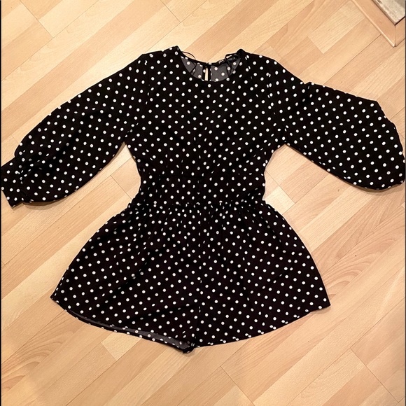 Zara Pants Jumpsuits Zara Polka Dot Shorts Romperjumpsuit Nwt Poshmark